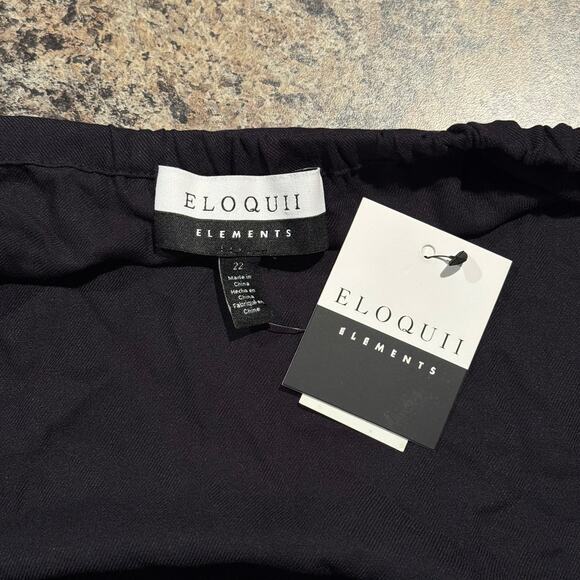 NWT Eloquii Wrap Top Academia Minimalist Whimsigoth Cottage Romantic Black 22 - Picture 3 of 6